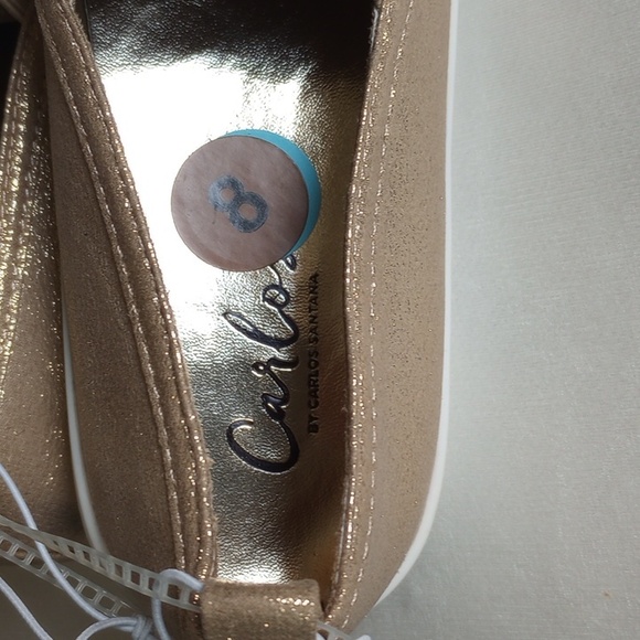 NWOT Carlos Pave' Studded Loafers Slip-On Shoes 8 Light Gold - Picture 7 of 7